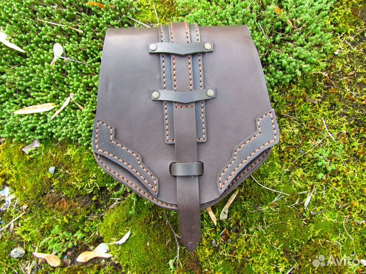 Сумка поясная кожаная