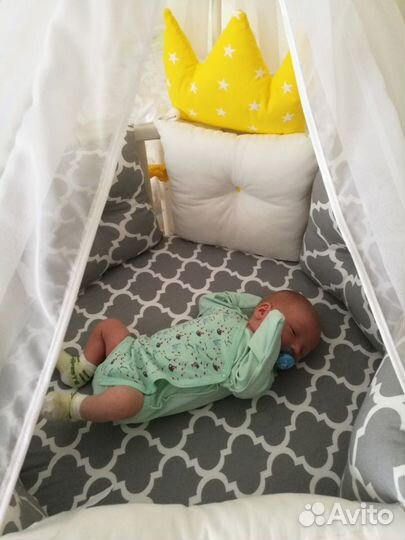 Бортики, кпб и балдахин в круглую-овал кровать