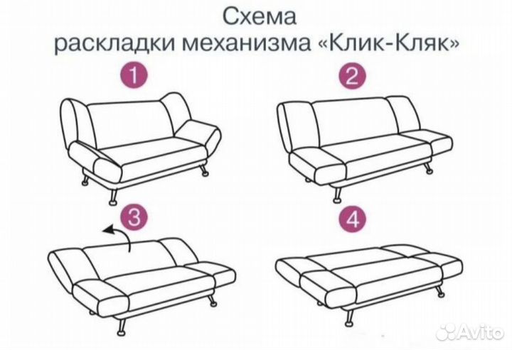 Диван клик кляк бирюзовый 