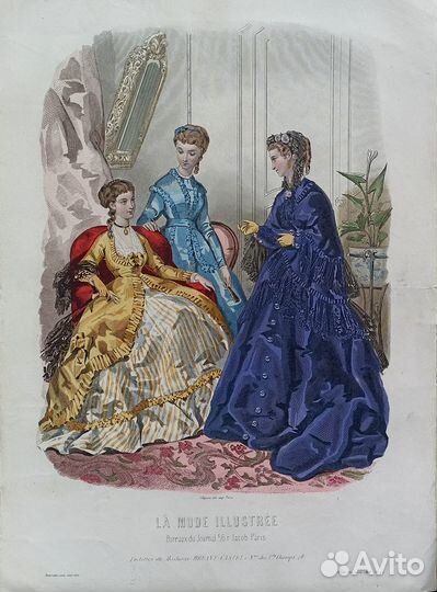 Антикварные иллюстрации Французская мода 1860