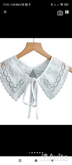 Воротник из льна на завязках