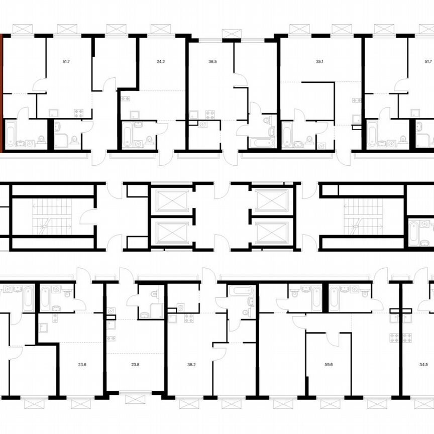 2-к. квартира, 53,8 м², 19/25 эт.