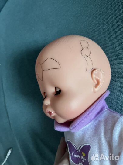 Пупс большой с переноской-качалкой