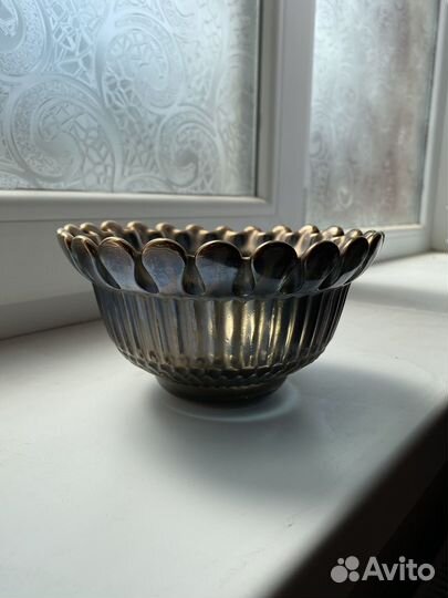 Конфетница салатник СССР затемненное стекло