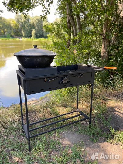 Мангал с подставкой под казан