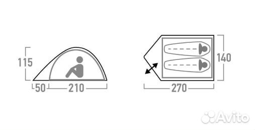 Палатка 2-местная Outventure dome 2