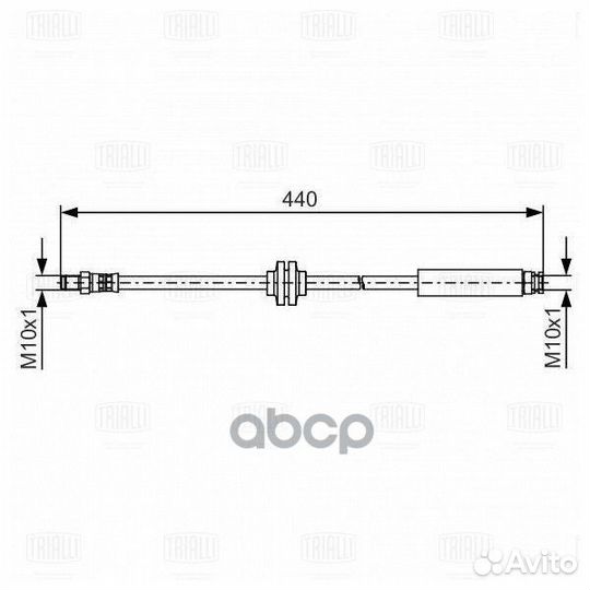 Шланг тормозной зад прав/лев BF1609 Trialli