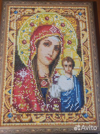 Алмазная мозаика икона на подрамнике готовая
