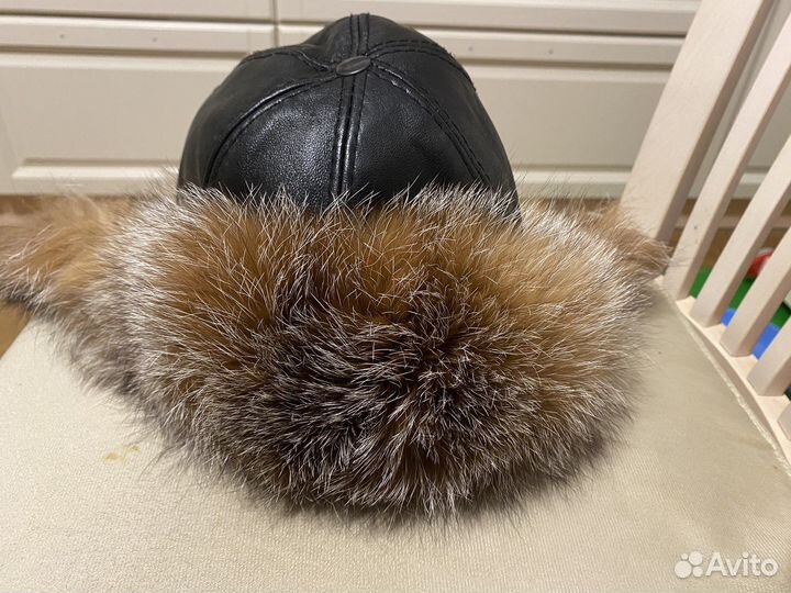 Шапка ушанка из чернобурки женская