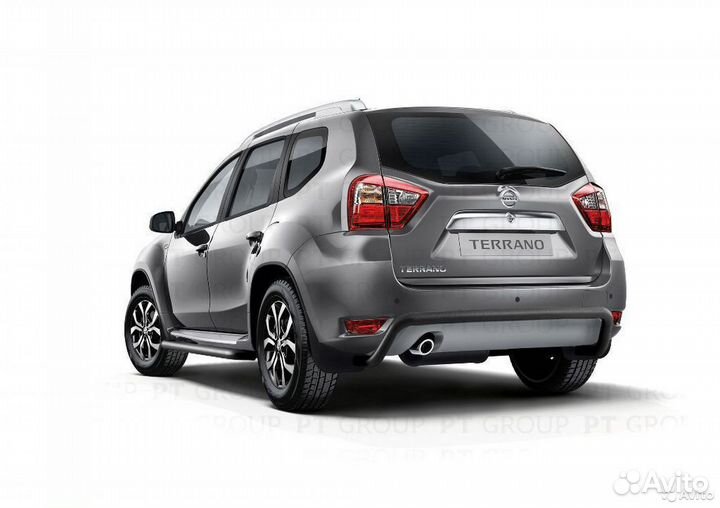 Защита заднего бампера на Nissan Terrano с 2014