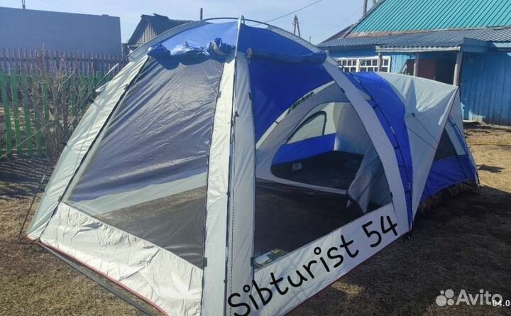 Палатка +Шатёр 4-х местная 2в1 двухслойная