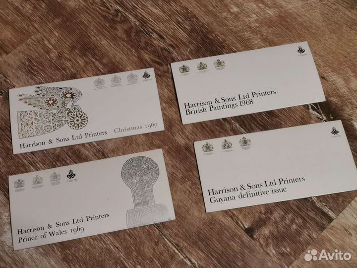 Почтовые марки в конвертах Harrison (1966-1969)