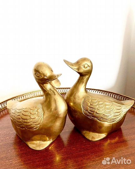 Статуэтки латунь винтаж парные утки Испания