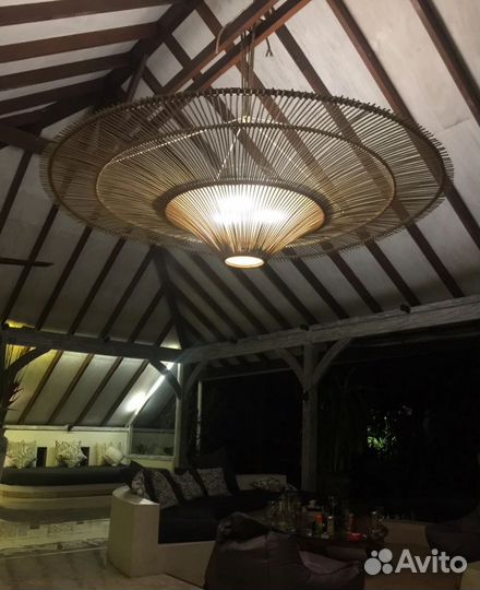Абажур плетеный большой, светильник, люстра