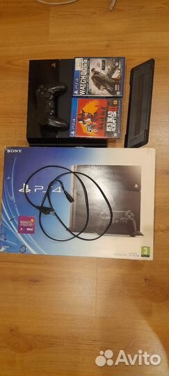 Игровая приставка PS4 FAT 500Gb.+2 Диска,подставка