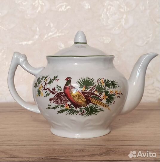Чайник с фазанами заварочный СССР завод Вербилки