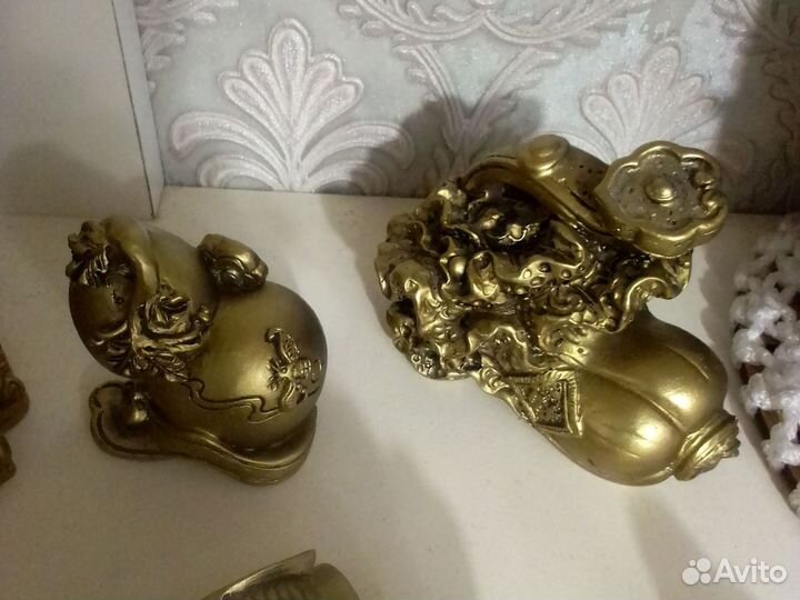 Статуэтки фэншуй, хотейчики слон, черепахи, жаба