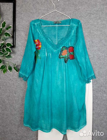 Туника платье из батиста. Хлопок.Индия Р.46