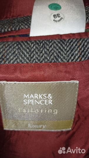 Шерстяной пиджак мужской Marks&Spencer 50-52 р