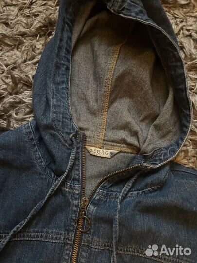 Джинсовая женская куртка george с резинками 48