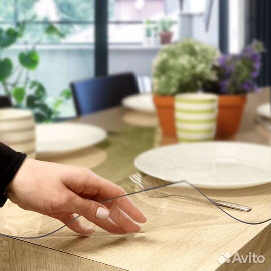 Клеёнка прозрачна силиконовая в ассортименте н0898