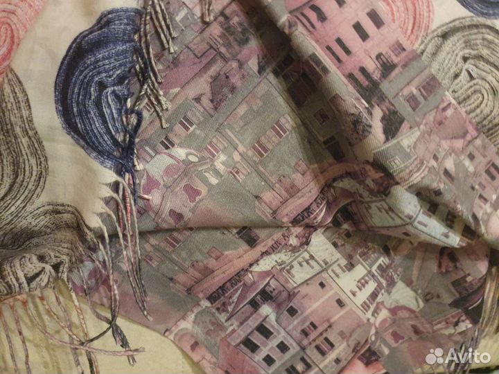 Палантин кашемировый двухсторонний.110х100