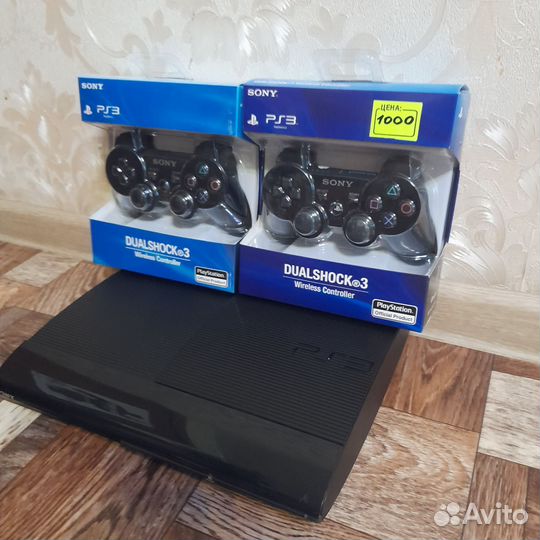 Ps3 super slim/2 геймпада/20игр