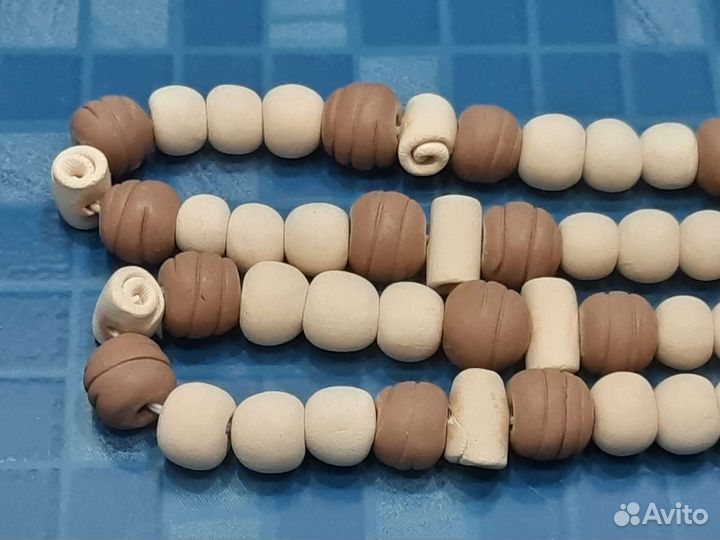 Глиняные бусы ручной работы длина 72 см