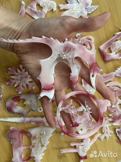 Елочные игрушки из эпоксидной смолы