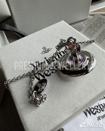 Vivienne Westwood ORB violet серебряная цепь