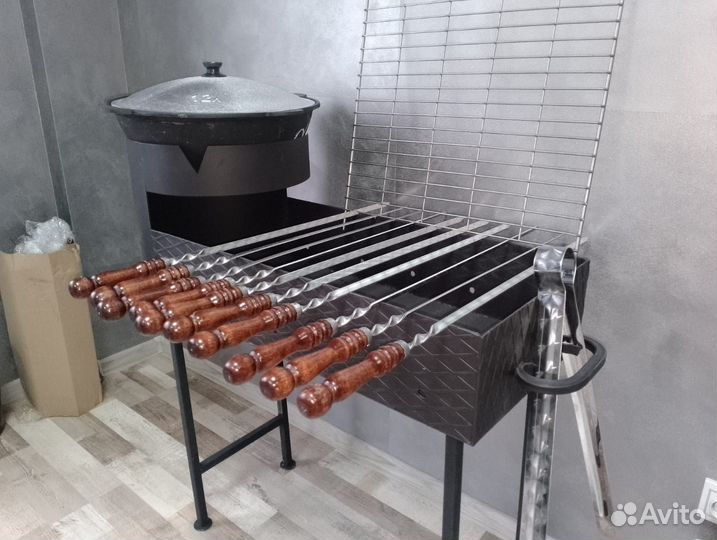 Казан узбекский 12 литров+мангал+шампура +решетка