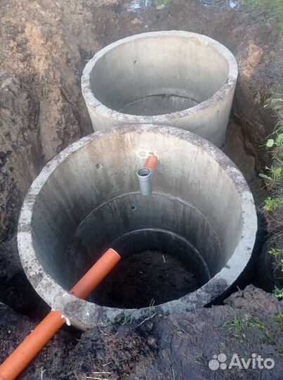 Монтаж септиков, колодцев,колец, водоснабжение