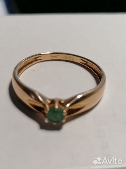 Изящное кольцо с натуральным Изумрудом 3/3 0,171
