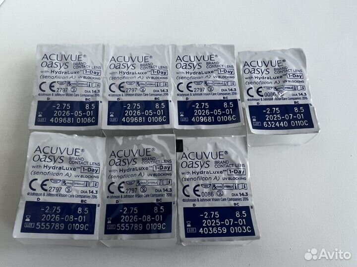 Линзы acuvue oasys -2.75 /8,5 (5 шт.)