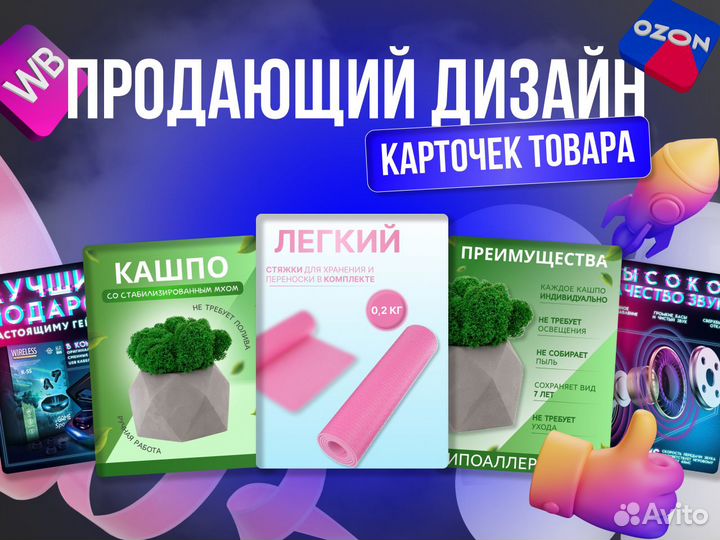 Дизайн карточек для маркетплейсов