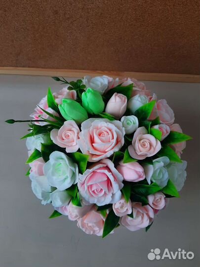 Сахарный скраб и букеты из мыла