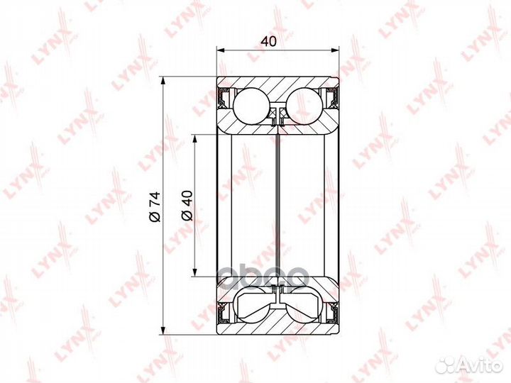 Подшипник ступицы передний (40x40x74) audi A3 1