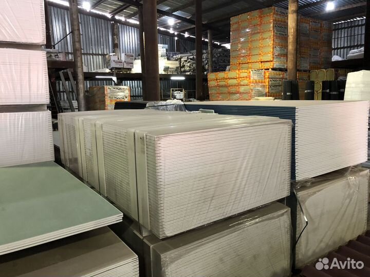 Гипсокартон влагостойкий 12.5 мм. гкл