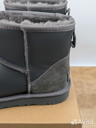 Угги ugg classic mini Metallic grey