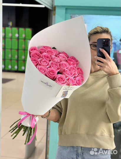 25 роз 60 см