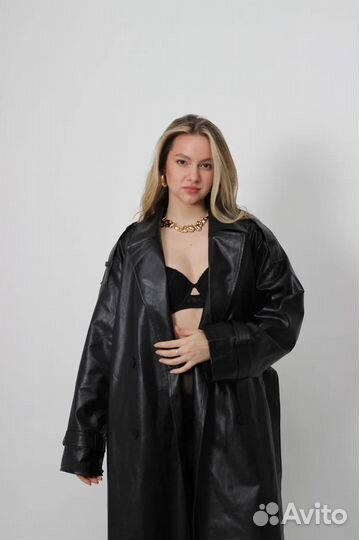 Кожаный тренч