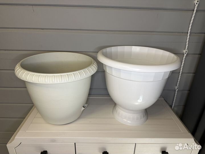 Большие напольные кашпо 20 литров белый