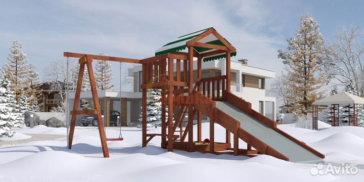 Детская площадка Савушка Мастер 1 (Махагон) 4сезон
