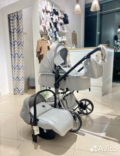 Коляска Luxmom 608 эко-кожа 3в1 и 2в1