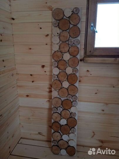 Декоративное панно на стену из спилов 3-х деревьев