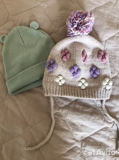 Шапки для девочки и платье Zara на 1-3года
