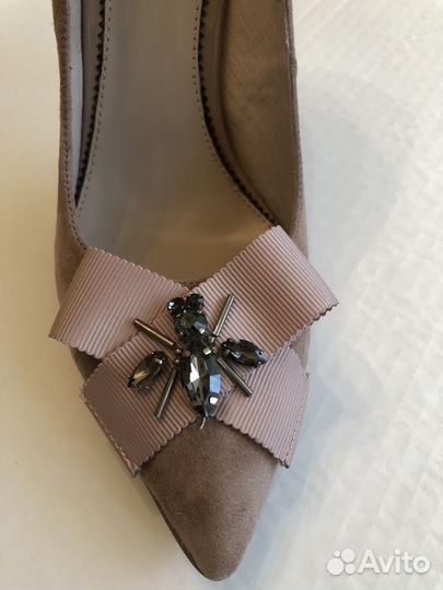 Туфли женские на шпильке нат замша