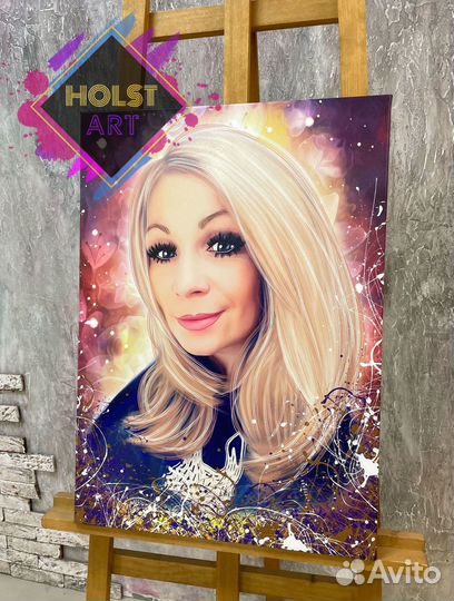Портрет по фото на холсте