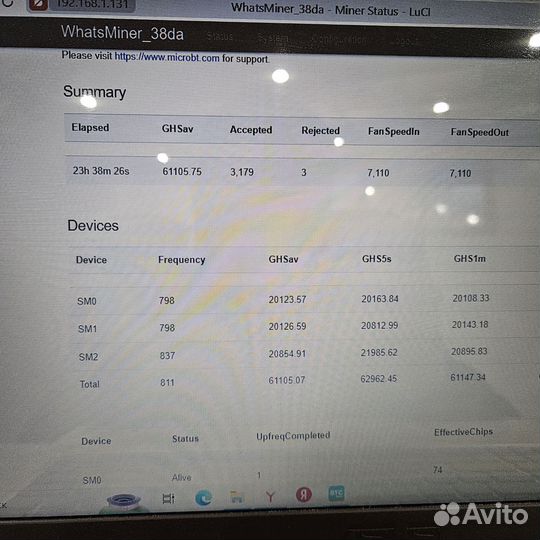 Whatsminer m32s 58th