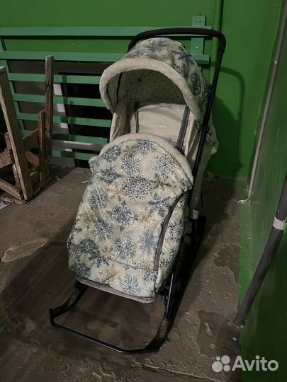 Санки коляска nika снежинки